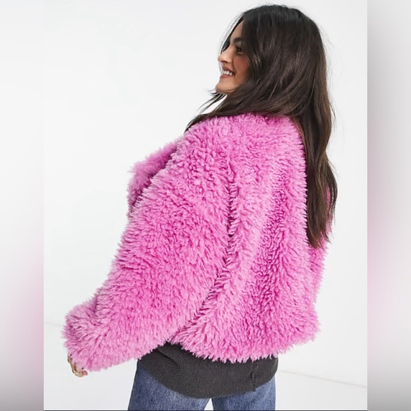 Free People Lena Teddy Jacket in Rose Bud - Picture 2 of 13